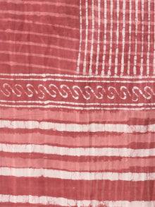 Rosewood Pink Chanderi Hand Block Printed Dupatta - D04170456