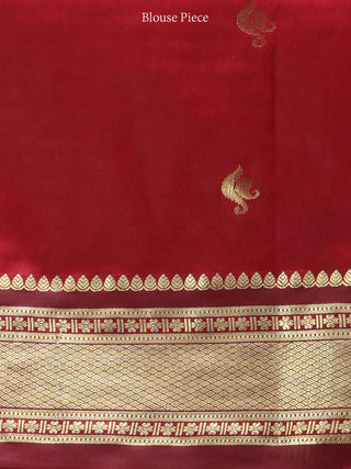 Banarasee Art Silk Saree With Zari Work- Light Green Gold & Maroon - S031704410
