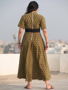 Paisely - Bagh Hand Block Printed Ruffle Sleeve Midi Dress D463F2067