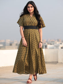 Paisely - Bagh Hand Block Printed Ruffle Sleeve Midi Dress D463F2067