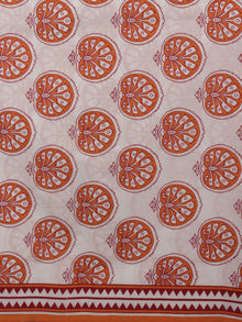 Ivory Rust Orange Hand Block Printed Cotton Suit-Salwar Fabric With Chiffon Dupatta (Set of 3) - S16281288