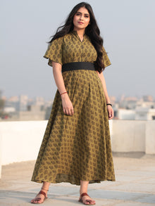 Paisely - Bagh Hand Block Printed Ruffle Sleeve Midi Dress D463F2067
