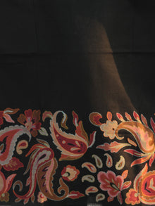 Black Needle Point Embroidered Woollen Kashmiri Shawl - S200516