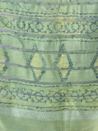 Pista Green Chanderi Hand Block Printed Dupatta - D04170458