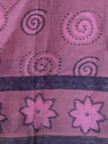 Onion Pink Indigo Chanderi Hand Block Printed Dupatta - D04170547