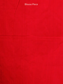 Black Red White Telia Rumal Double Ikat Handwoven Pochampally Mercerized Cotton Saree - S031703521