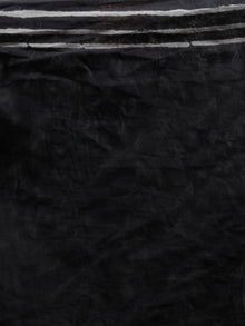Black White Grey Hand Block Printed Cotton Mul Saree With Mirror Work & Tassels  - S031703026