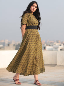 Paisely - Bagh Hand Block Printed Ruffle Sleeve Midi Dress D463F2067