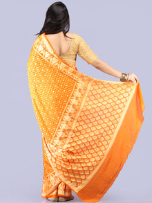 Banarasee Pure Chiffon Saree With Zari Work - Orange Gold - S031704299