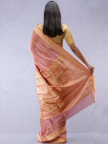 Banarasee Semi Silk Self Weave Saree With Resham Border - Dual Tone Lilac & Pink - S031704318