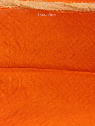 Banarasee Pure Chiffon Saree With Zari Work - Orange Gold - S031704299