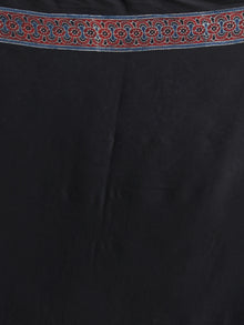 Indigo Ivory Black Red Ajrakh Hand Block Printed Modal Silk Saree - S031704125