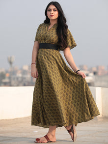 Paisely - Bagh Hand Block Printed Ruffle Sleeve Midi Dress D463F2067