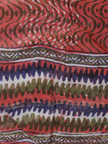 Rust Indigo Asperous Green Hand Block Printed Chanderi Silk Kurta & Chanderi Dupatta Fabric Set of 2 - S1628201