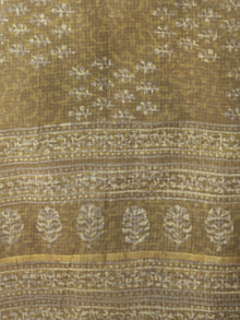 Brown Ivory Kota Silk Hand Block Printed Dupatta - D04170460