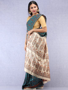 Banarasee Art Silk Saree With Resham Weaving Work- Teal Green & Ivory - S031704388