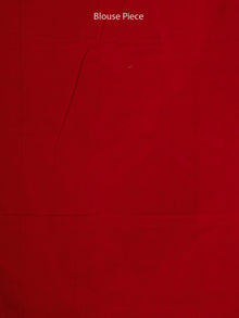 Black Red White Telia Rumal Double Ikat Handwoven Pochampally Mercerized Cotton Saree - S031703522