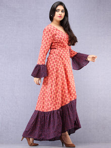 Kimono  - Hand Block Printed Cotton Long Dress  - D364F1877