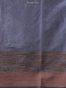 Banarasee Chanderi Silk Saree With Resham Border & Butta - Steel Blue Copper - S031704320