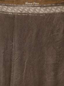 Kashish Ivory Hand Block Printed Handwoven Linen Saree With Zari Border - S031704038