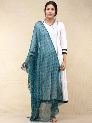 Indigo Blue Georgette Hand Block Printed Dupatta  - D04170700
