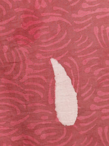 Rosewood Pink White Hand Block Printed Cotton Mul Saree - S031703173