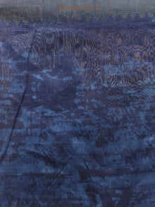Indigo Ivory Chanderi Silk Hand Block Printed Saree With Geecha Border - s031704163