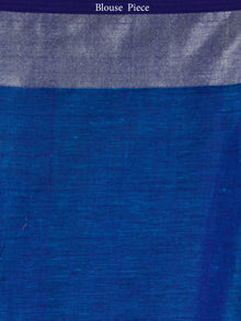 Sky Blue Handwoven Linen Saree With Zari - S031703453