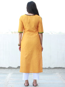 Mustard Yellow South Handloom Cotton Kurta With Embroidery Details - K165FXXX