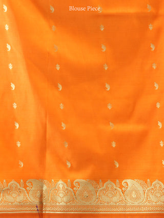 Banarasee Art Silk Saree With Zari Work - Maroon Yellow & Gold - S031704413