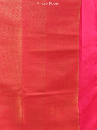 Banarasee Semi Silk Saree With Zari Work - Hot Pink & Gold - S031704367