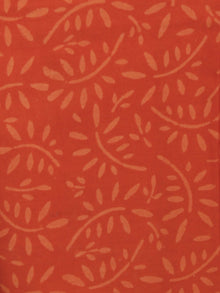 Orange Beige Hand Block Printed Cotton Suit-Salwar Fabric With Chiffon Dupatta - S16281227