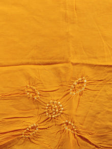 Pink Yellow White Hand Tie & Dye Bandhej Suit Salwar Dupatta (Set of 3) With Hand Embroidery & Mirror Work - S16281253