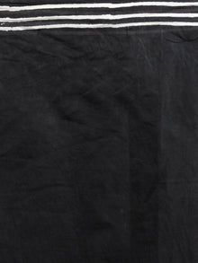 Black White Grey Hand Block Printed Cotton Mul Saree   - S031703030