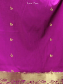 Banarasee Art Silk Saree With Zari Work - Sea green Gold & Violet - S031704414