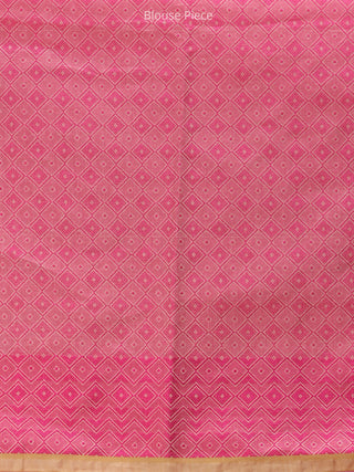 Banarasee Chanderi Saree With Resham Border & Butta - Ivory & Pink - S031704302