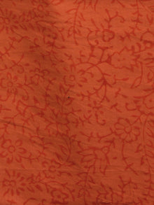 Ivory Orange Green Hand Block Printed Cotton Suit-Salwar Fabric With Chiffon Dupatta - S16281228