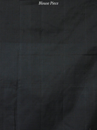 Black White Green Blue Yellow Ikat Handwoven Mercerised Cotton Saree - S031703624