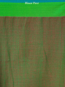 Pink Blue Green Linen Handloom Saree With Ganga Jamuna Border & Tassels - S031704013