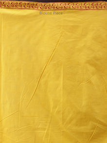 Yellow Black Maroon Bagh Printed Maheshwari Cotton Saree - S031704244