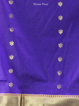 Banarasee Art Silk Saree With Zari Work - Peach Blue & Gold - S031704415