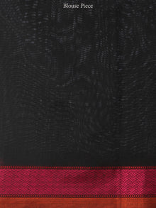 Banarasee Chanderi Silk Saree With Resham Border - Black Pink Copper  - S031704322