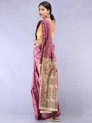 Banarasee Art Silk Saree With Rehsam Weaving Work - Onion Pink & Ivory - S031704392