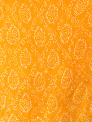Sun light Yellow Off White Georgette Hand Block Printed Dupatta  - D04170703