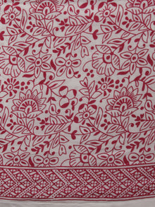 Ivory Grey Maroon Hand Block Printed Cotton Suit-Salwar Fabric With Chiffon Dupatta (Set of 3) - S16281293