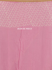 Pink OffWhite Hand Block Printed Chiffon Saree With Zari Border - S031704698