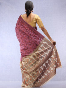 Banarasee Art Silk Saree With Rehsam Weaving Work - Onion Pink & Ivory - S031704392