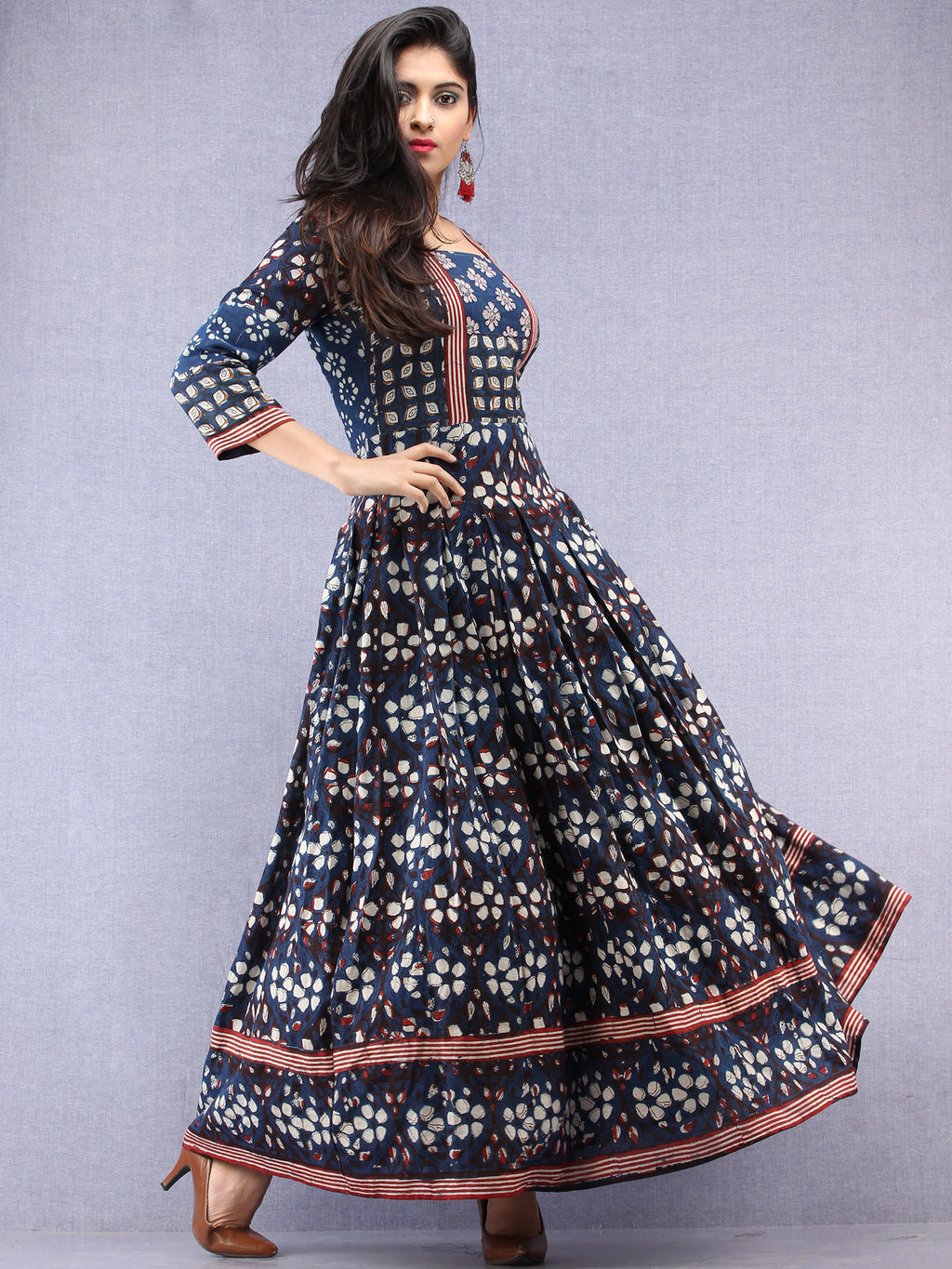 Brocade Box Pleated Gown ManufacturerBrocade Box Pleated Gown  ExporterSupplier