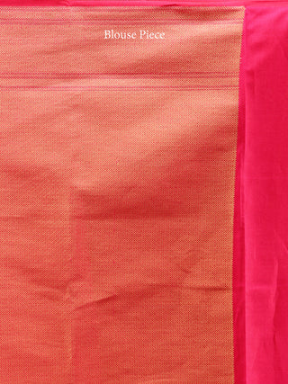 Banarasee Semi Silk Saree With Zari Work - Hot Pink & Gold - S031704370
