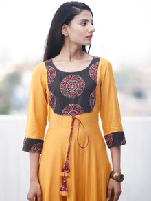 Sun Mood - Hand Block Printed Long Cotton Dress - D350F1818
